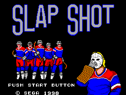 Slap Shot title screen for Sega Master System